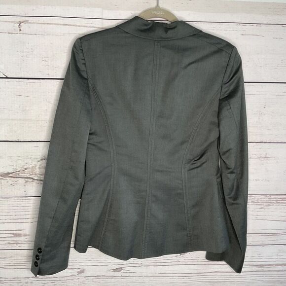 REISS Gray Blazer‎ Jacket One Button Single Women's Size 6 Wool Blend Neutral - Picture 10 of 10
